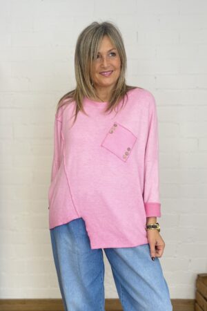 JERSEY POCKET BUTTON ROSA