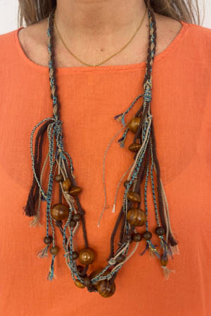 COLLAR YAMENA WOOD CHOCOLATE