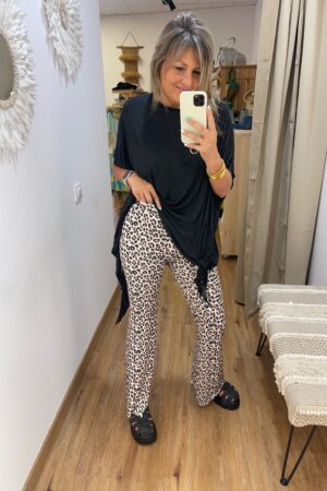 PANTALON PRINT LEOPARDO CAMPANA