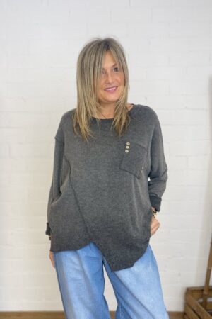 JERSEY POCKET BUTTON NEGRO