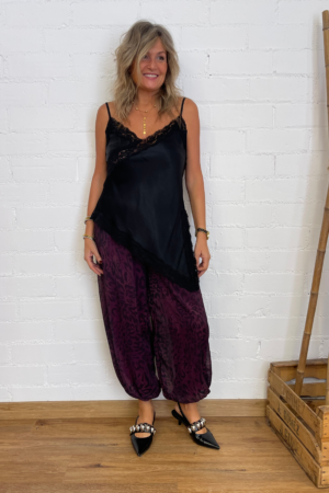 PANTALON BOMBACHO PRINT BERENJENA