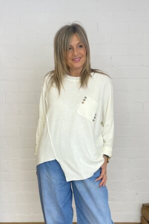 JERSEY POCKET BUTTON CRUDO