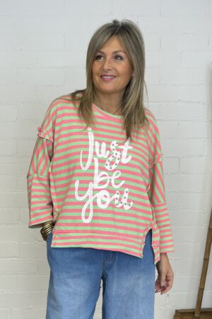 SUDADERA BE YOU VERDE/ROSA