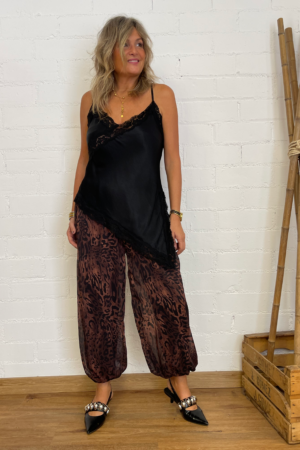 PANTALON BOMBACHO PRINT MARRON