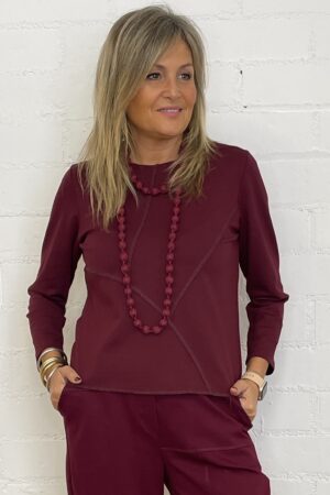 CAMISETA DOBLE PICO BURDEOS