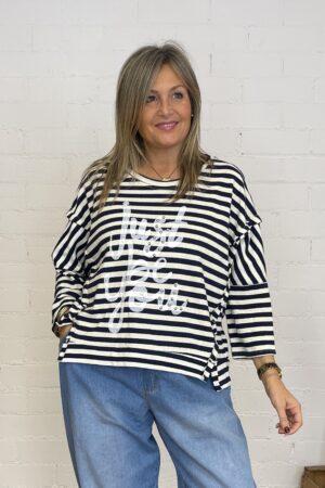 SUDADERA BE YOU MARINO/BLANCO