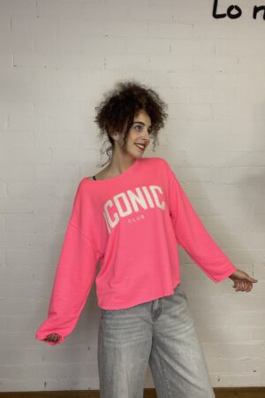 SUDADERA ICONIC ROSA FLUOR