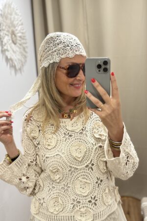 PAÑUELO FLORES CROCHET