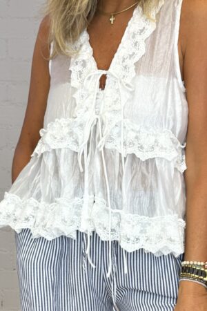 BLUSA/CHALECO DAMA BLANCO